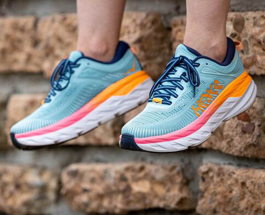 Hoka One One Bondi 7 Löparskor Dam - Blå - MEGLI-2389